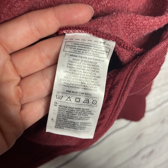 adidas Red Pink Hoodie Sweatshirt Sz Medium! - Picture 7 of 9